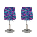 Pink And Blue Tropical Palm Leaf Print Bar Stool Covers