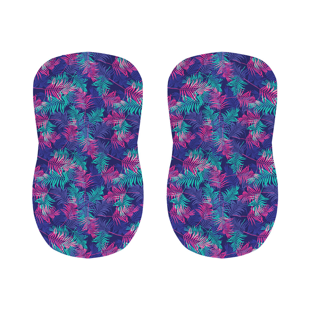 Pink And Blue Tropical Palm Leaf Print Bar Stool Covers