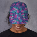 Pink And Blue Tropical Palm Leaf Print Baseball Cap