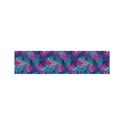 Pink And Blue Tropical Palm Leaf Print Bed Runner