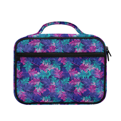 Pink And Blue Tropical Palm Leaf Print Briefcase Bible Bag