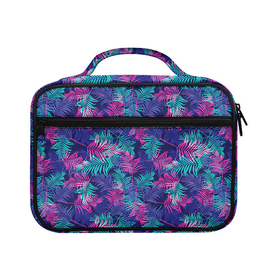 Pink And Blue Tropical Palm Leaf Print Briefcase Bible Bag