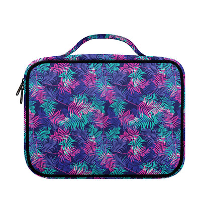 Pink And Blue Tropical Palm Leaf Print Briefcase Bible Bag