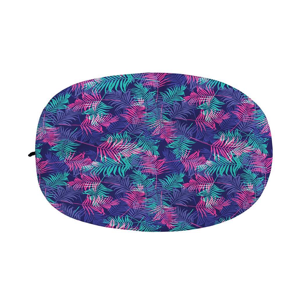 Pink And Blue Tropical Palm Leaf Print Car Side Mirror Covers