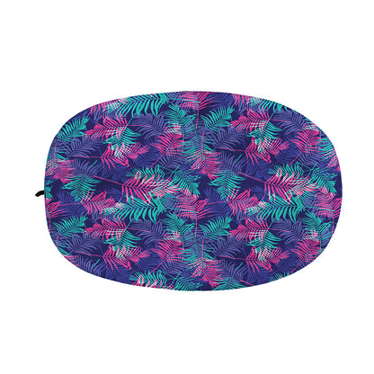 Pink And Blue Tropical Palm Leaf Print Car Side Mirror Covers