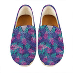 Pink And Blue Tropical Palm Leaf Print Casual Shoes