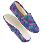 Pink And Blue Tropical Palm Leaf Print Casual Shoes