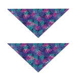 Pink And Blue Tropical Palm Leaf Print Dog Bandana