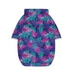 Pink And Blue Tropical Palm Leaf Print Dog Zip Up Hoodie
