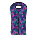 Pink And Blue Tropical Palm Leaf Print Double Neoprene Wine Tote