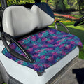 Pink And Blue Tropical Palm Leaf Print Golf Cart Seat Cover