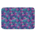 Pink And Blue Tropical Palm Leaf Print Indoor Door Mat