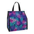 Pink And Blue Tropical Palm Leaf Print Insulated Lunch Tote