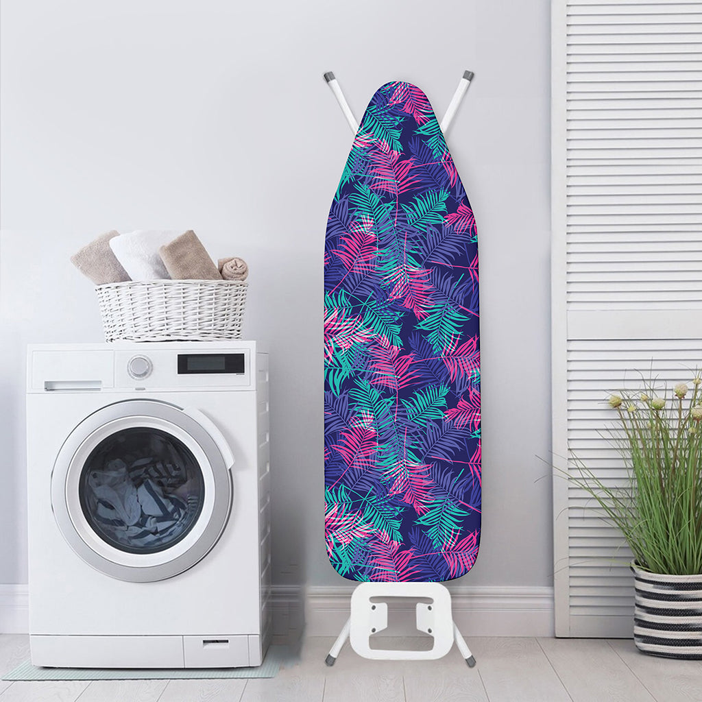 Pink And Blue Tropical Palm Leaf Print Ironing Board Cover