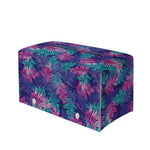 Pink And Blue Tropical Palm Leaf Print Leather Tissue Box Cover