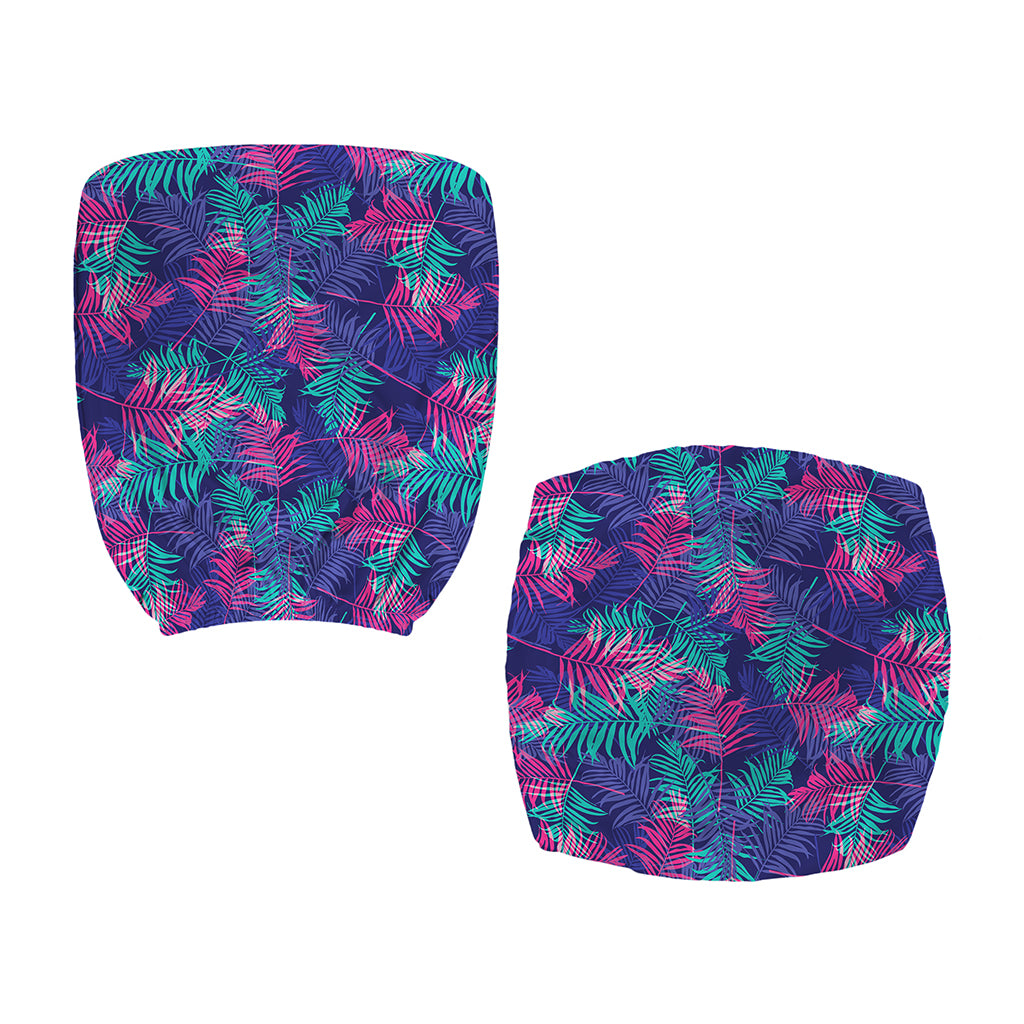 Pink And Blue Tropical Palm Leaf Print Office Chair Cover