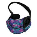 Pink And Blue Tropical Palm Leaf Print Pet Sling Carrier