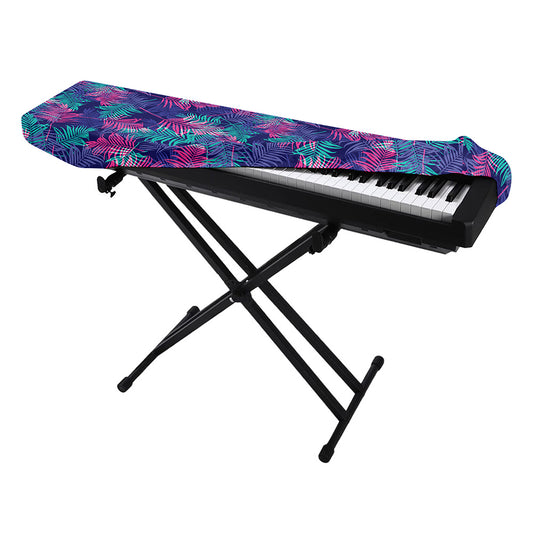 Pink And Blue Tropical Palm Leaf Print Piano Keyboard Cover