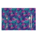 Pink And Blue Tropical Palm Leaf Print Placemat