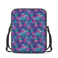 Pink And Blue Tropical Palm Leaf Print Rectangular Crossbody Bag