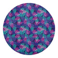 Pink And Blue Tropical Palm Leaf Print Round Blanket