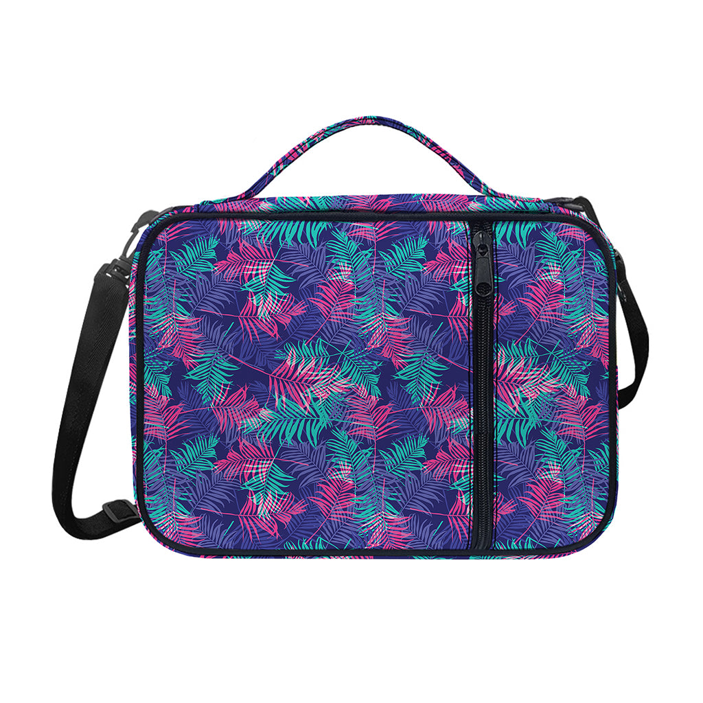 Pink And Blue Tropical Palm Leaf Print Shoulder Strap Bible Bag