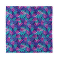 Pink And Blue Tropical Palm Leaf Print Silk Bandana