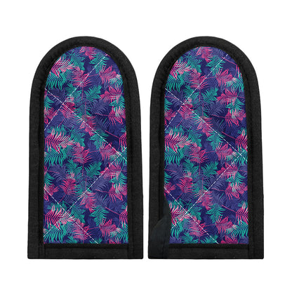 Pink And Blue Tropical Palm Leaf Print Skillet Handle Cover
