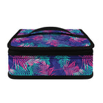 Pink And Blue Tropical Palm Leaf Print Small Lunch Bag