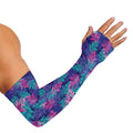 Pink And Blue Tropical Palm Leaf Print Sun Protection Arm Sleeves