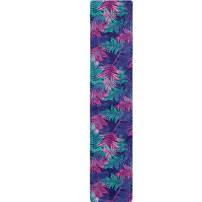 Pink And Blue Tropical Palm Leaf Print Table Runner