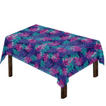 Pink And Blue Tropical Palm Leaf Print Tablecloth