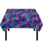 Pink And Blue Tropical Palm Leaf Print Tablecloth