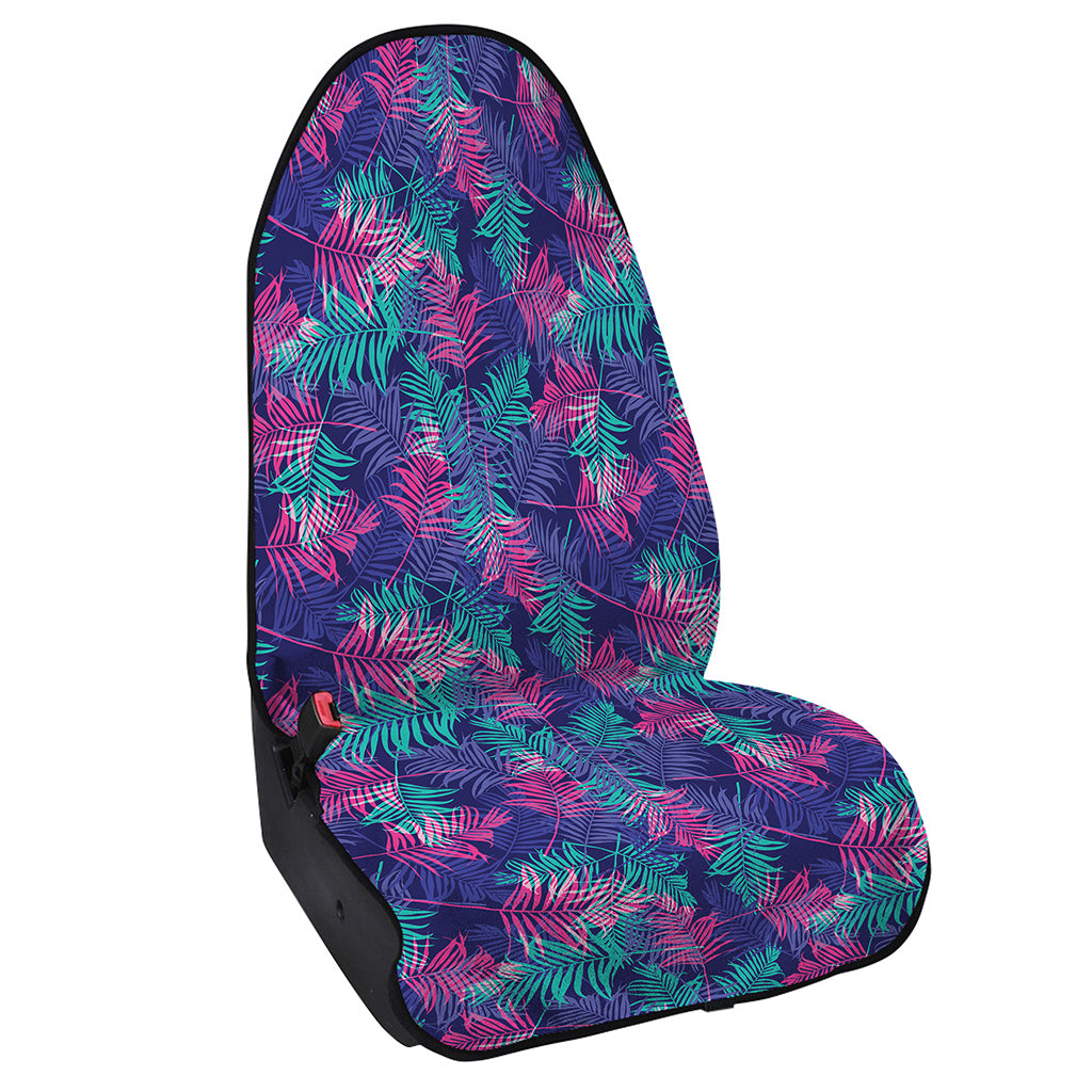 Pink And Blue Tropical Palm Leaf Print Waterproof Car Seat Cover