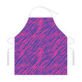 Pink And Blue Zebra Stripes Print Adjustable Apron