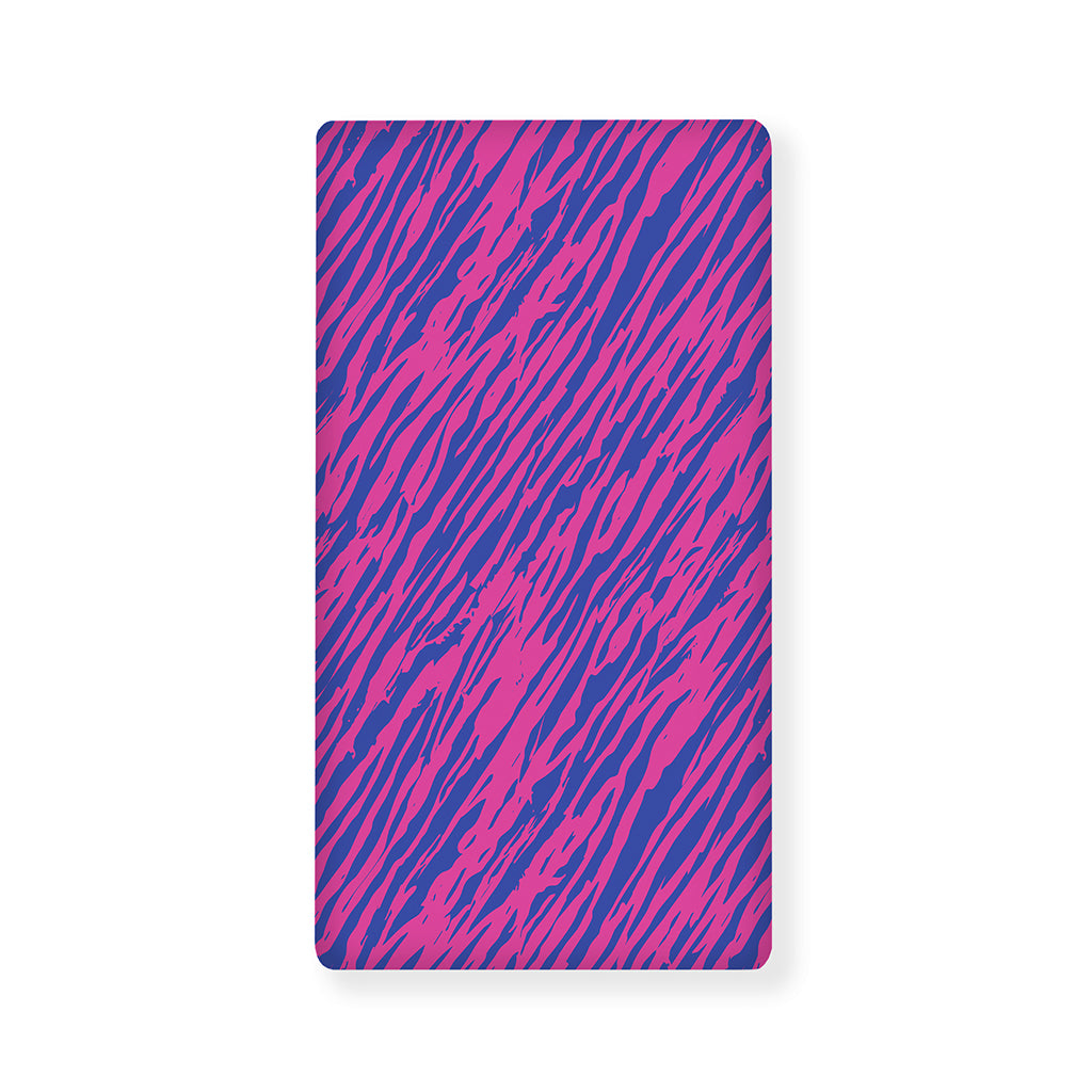 Pink And Blue Zebra Stripes Print Baby Crib Sheet