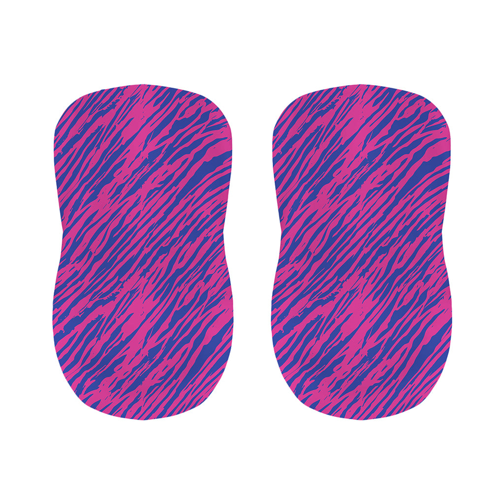 Pink And Blue Zebra Stripes Print Bar Stool Covers