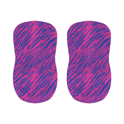 Pink And Blue Zebra Stripes Print Bar Stool Covers