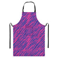 Pink And Blue Zebra Stripes Print Bib Apron With Pocket