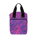 Pink And Blue Zebra Stripes Print Bible Tote Bag