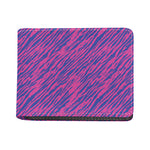 Pink And Blue Zebra Stripes Print Bifold Wallet