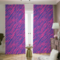 Pink And Blue Zebra Stripes Print Dimout Pencil Pleat Curtains