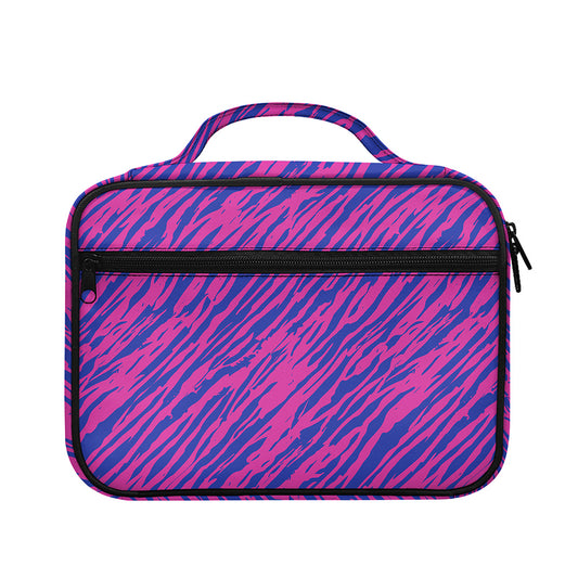 Pink And Blue Zebra Stripes Print Briefcase Bible Bag