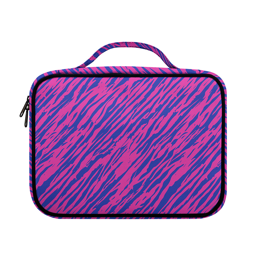 Pink And Blue Zebra Stripes Print Briefcase Bible Bag