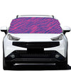 Pink And Blue Zebra Stripes Print Car Windshield Snow Cover