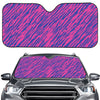 Pink And Blue Zebra Stripes Print Car Windshield Sun Shade