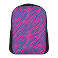 Pink And Blue Zebra Stripes Print Casual Backpack