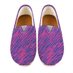 Pink And Blue Zebra Stripes Print Casual Shoes