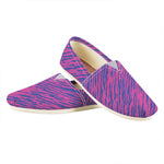 Pink And Blue Zebra Stripes Print Casual Shoes