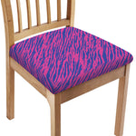 Pink And Blue Zebra Stripes Print Chair Cushion Cover